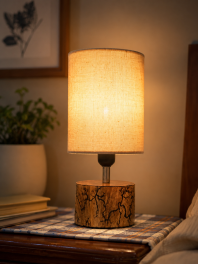 Handcrafted Wooden Table Lamp