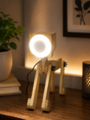Wooden Dog Table Lamp